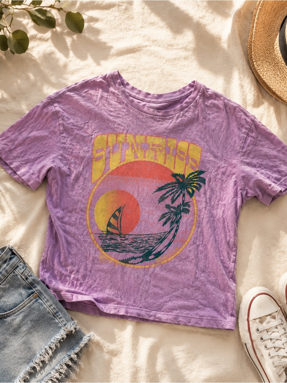 Billabong Lavender Graphic 'Sunrise' Short Sleeve Tee - Picture 4 of 4